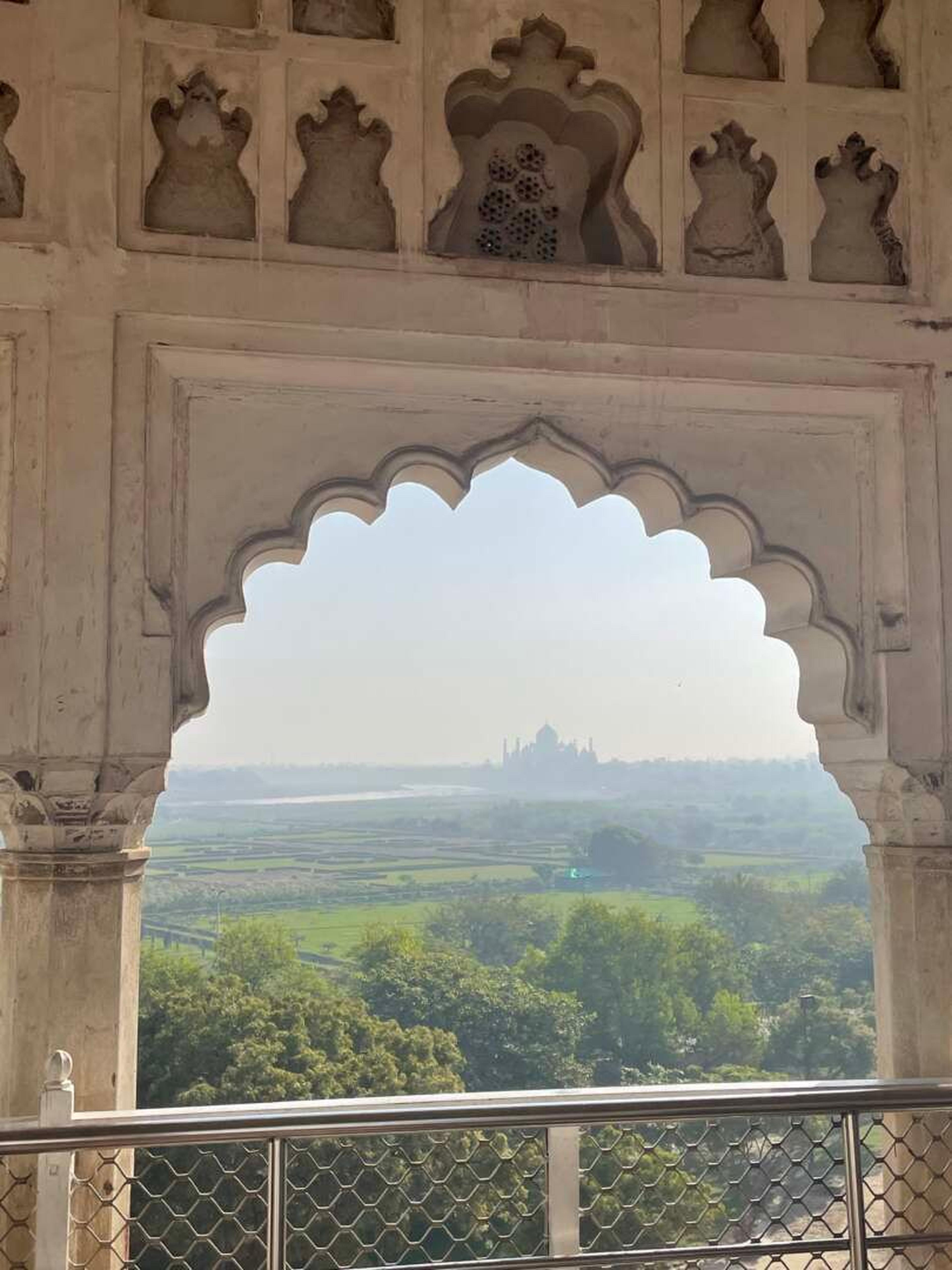 Forte Agra vista Taj Mahal