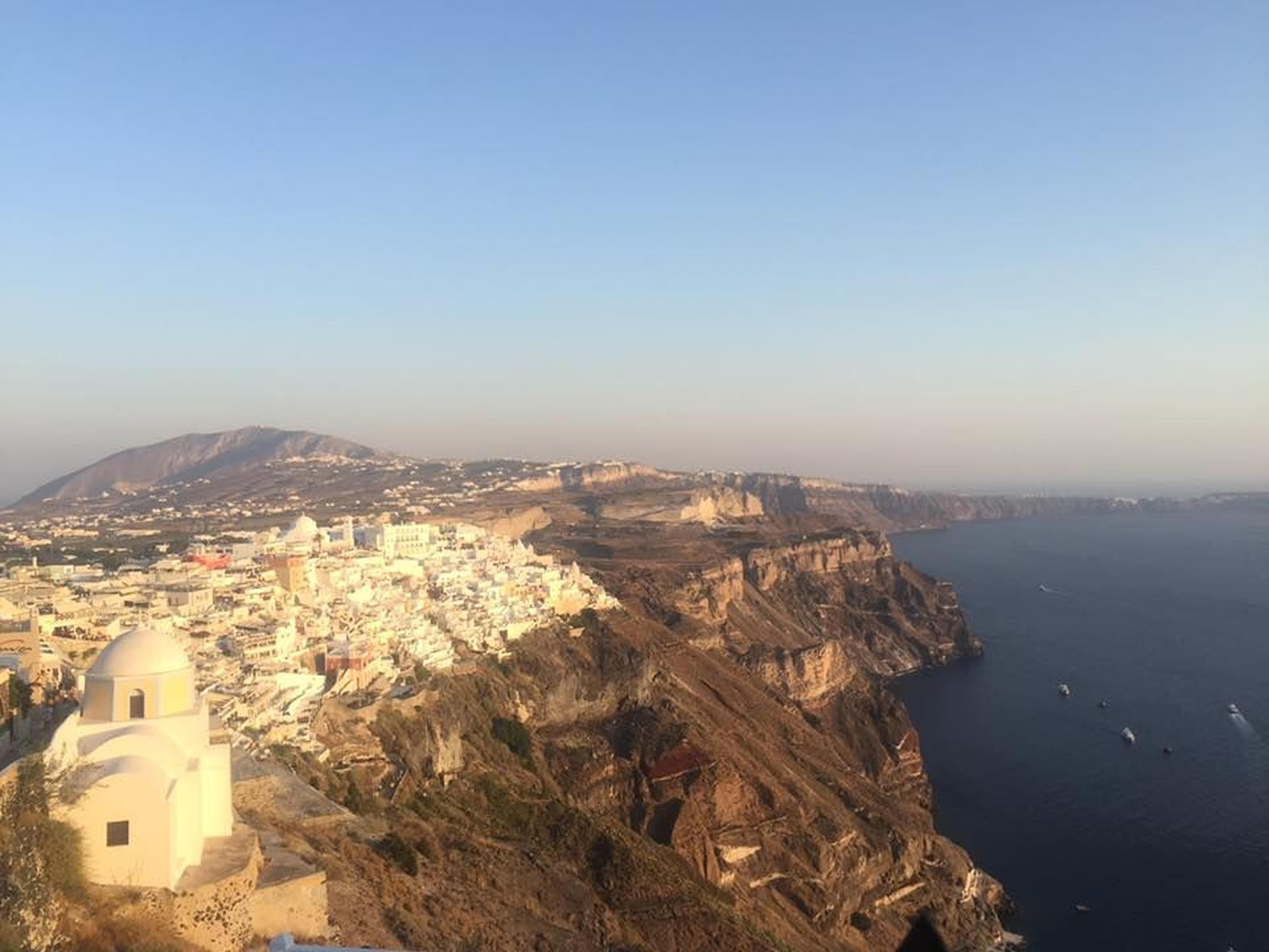 Santorini fira caldera tramonto firostefani